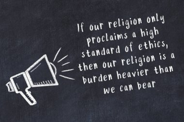 Bilge motivasyonel yazıtlı siyah karatahtaya hoparlör çizimi