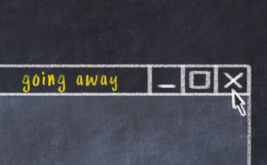 Tarayıcı penceresi kapatılıyor ve başlık siliniyor. Tebeşir çizimi. Sorunlarla başa çıkma kavramı