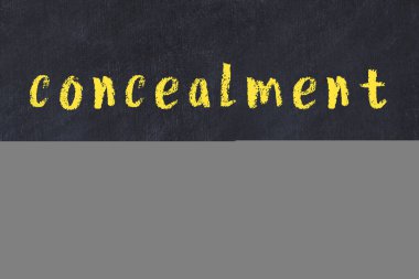 Tebeşir el yazısıyla siyah masaya yazması gizleme