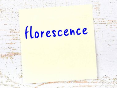 Tahta duvarda el yazısı floresan olan sarı yapışkan bir not.