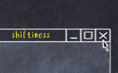 Tarayıcı penceresini sayfa başlığı kayması ile kapatmanın tebeşir çizimi  