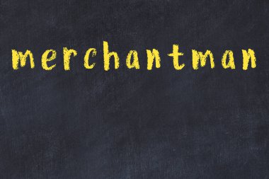 Siyah masadaki tebeşir el yazısı tüccarı.