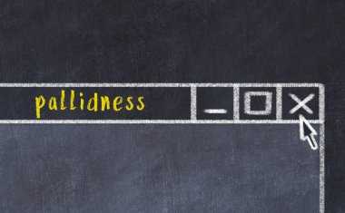 Tarayıcı penceresini sayfa başlığı yazdırma solgunluğuyla kapatmanın tebeşir çizimi  