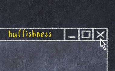 Tarayıcı penceresini başlık darlığı ile kapatılıyor. Tebeşir çizimi. Sorunlarla başa çıkma kavramı