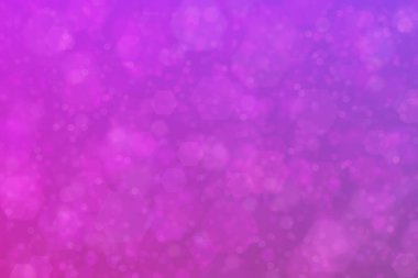 altıgen şekilli bokeh benekleri ile odaklanmış mor soyut arkaplan