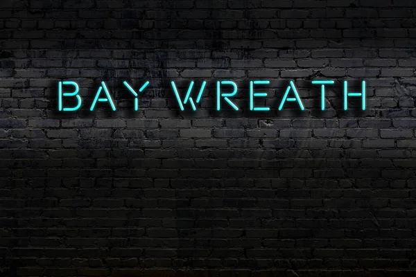 Duvarda yazı tahtası olan neon levhası. Gece görünümü