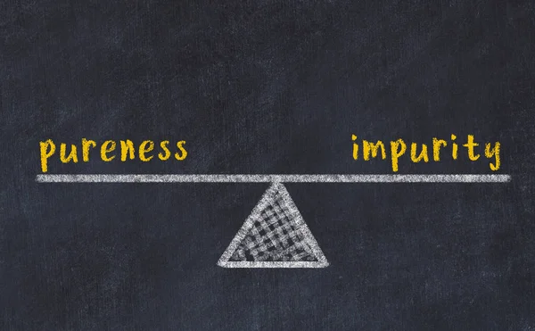 Saflık ve saflık arasındaki denge. Kara tahtaya yazı tahtası çizimi