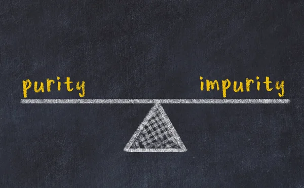 Saflık ve saflık arasındaki denge. Kara tahtaya yazı tahtası çizimi