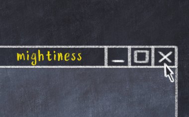 Tarayıcı penceresini başlık gücüyle kapatılıyor. Tebeşir çizimi. Sorunlarla başa çıkma kavramı