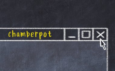 Tarayıcı penceresini başlık haznesi ile kapatılıyor. Tebeşir çizimi. Sorunlarla başa çıkma kavramı