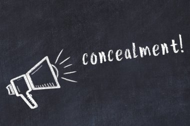 Hoparlör çizimi ve yazı gizlemesi olan siyah karatahta