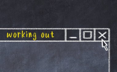 Tarayıcı penceresini başlık çalışmasıyla kapatılıyor. Tebeşir çizimi. Sorunlarla başa çıkma kavramı