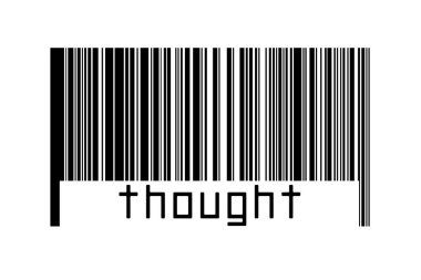 Dijitalleştirme kavramı. Altında yazı düşüncesi olan siyah yatay çizgilerin barkodu.