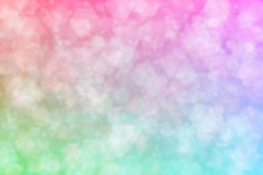 Altıgen şekilli bokeh noktalarıyla odaklanmış pembe ve mavi soyut arkaplan