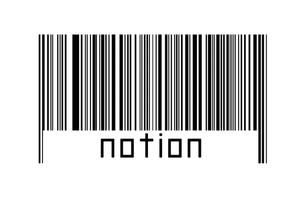 Barcode Auf Weißem Hintergrund Mit Beschriftung Unten Konzept Des Handels — Stockfoto