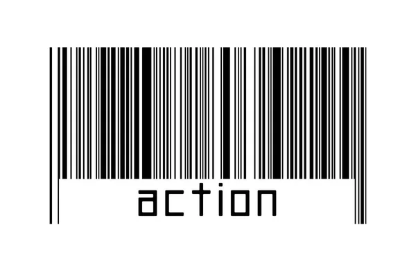 Штрих Код Білому Тлі Дією Напису Нижче Концепція Торгівлі Глобалізації — стокове фото