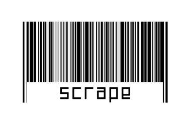 Beyaz arkaplanda barkod ve altında da yazı var. Ticaret ve küreselleşme kavramı