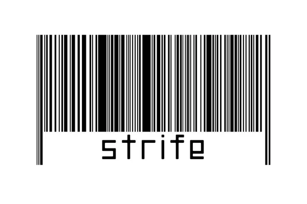 Digitalisierungskonzept Barcode Schwarzer Horizontaler Linien Mit Beschriftung Streit Unten — Stockfoto