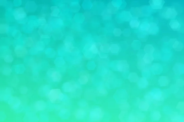 Azul Verde Abstrato Desfocado Fundo Com Forma Hexágono Bokeh Spots — Fotografia de Stock