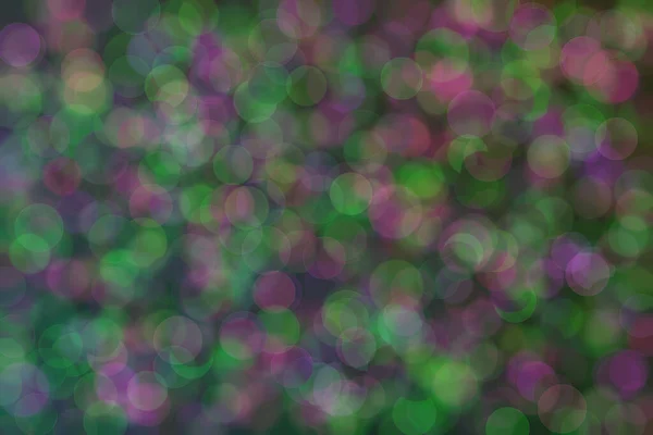 Mehrfarbige Abstrakte Defokussierte Flecken Grüne Und Lila Farben Auf Schwarzem — Stockfoto