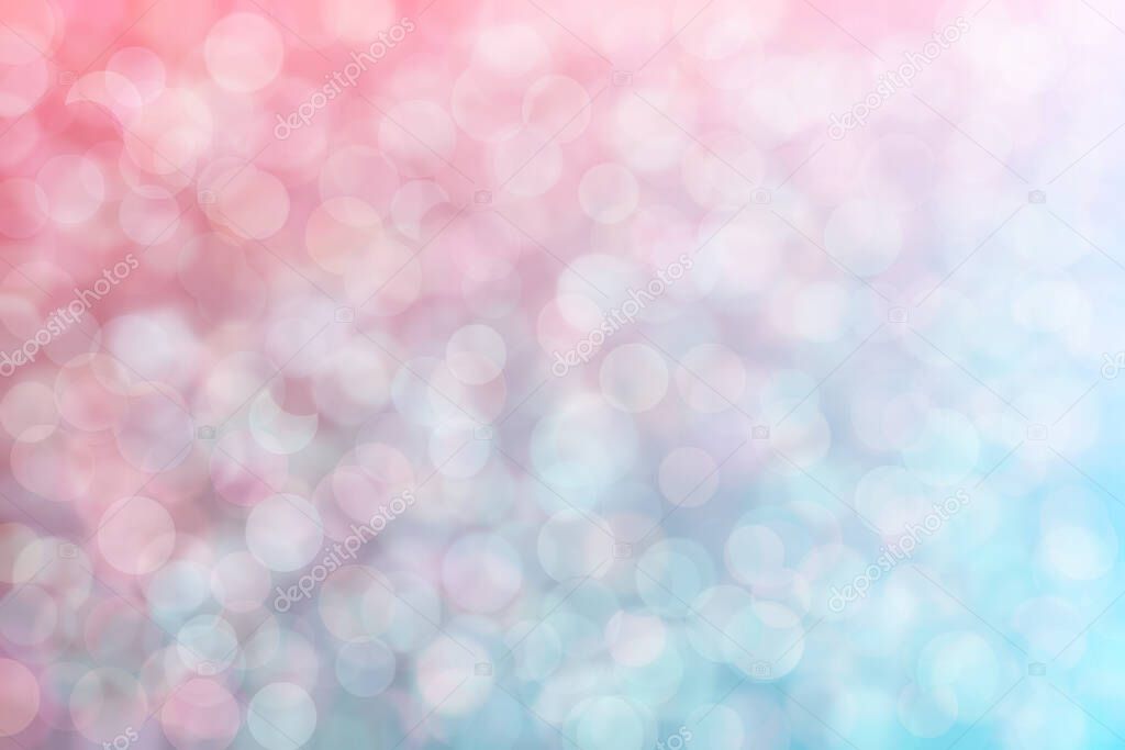 pink and blue abstract defocused background with circle shape bokeh spots