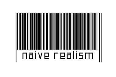 Dijitalleştirme kavramı. Altında saf gerçekçilik yazılı siyah yatay çizgilerin barkodu.