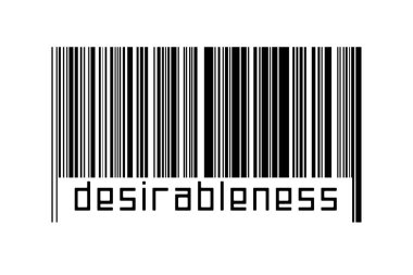 Beyaz arkaplanda barkod ve altında da yazı arzusu var. Ticaret ve küreselleşme kavramı