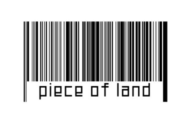 Altında bir parça toprak olan beyaz arkaplanda barkod. Ticaret ve küreselleşme kavramı