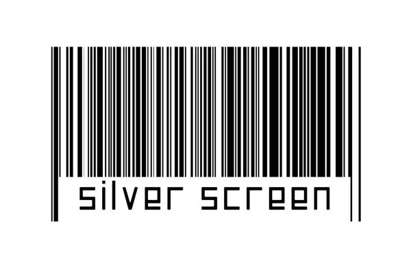 Barcode Auf Weißem Hintergrund Mit Der Aufschrift Silver Screen Unten — Stockfoto