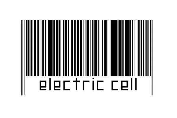 Barcode Witte Achtergrond Met Inscriptie Elektrische Cel Hieronder Begrip Handel — Stockfoto