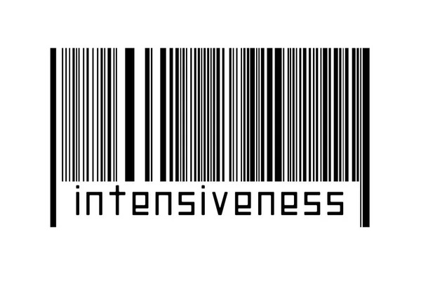 Digitalization Concept Barcode Black Horizontal Lines Inscription Intensiveness — Stock Photo, Image