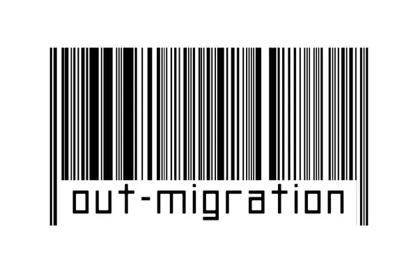 Digitalisierungskonzept Barcode Schwarzer Horizontaler Linien Mit Beschriftung Out Migration — Stockfoto