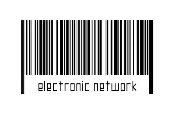 Digitaliseringsconcept Barcode Van Zwarte Horizontale Lijnen Met Onderstaand Elektronisch Inscriptienetwerk — Stockfoto