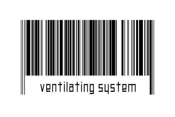 Conceito Digitalização Código Barras Linhas Horizontais Pretas Com Sistema Ventilação — Fotografia de Stock
