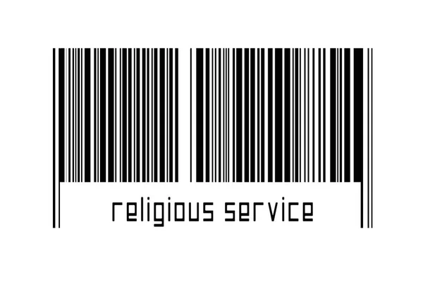 Barcode White Background Inscription Religious Service Concept Trading Globalization — Stock Photo, Image