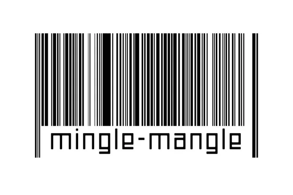 Digitalization Concept Barcode Black Horizontal Lines Inscription Mingle Mangle — Stock Photo, Image