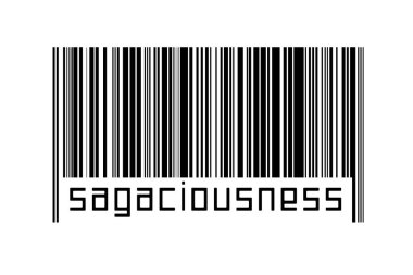 Dijitalleştirme kavramı. Altında yazıtlar olan siyah yatay çizgilerin barkodu.
