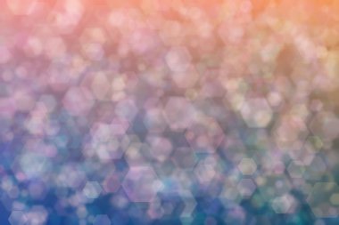 koyu mavi ve pembe soyut çıkarılmış arkaplan altıgen şekilli bokeh benekleri ile