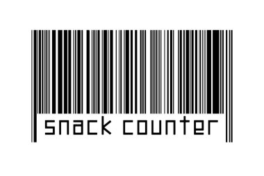 Beyaz arka planda barkod ve yazıt tezgahı var. Ticaret ve küreselleşme kavramı