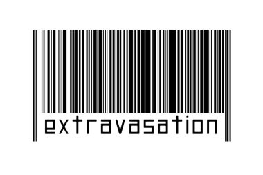 Beyaz arka planda barkod ve aşağıda da yazılar var. Ticaret ve küreselleşme kavramı