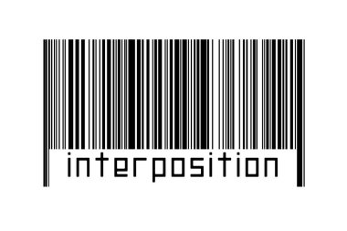 Beyaz arkaplanda barkod ve yazıt etkileşimi. Ticaret ve küreselleşme kavramı