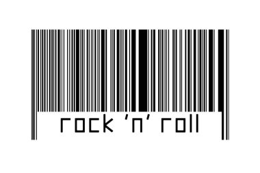 Dijitalleştirme kavramı. Altında yazı olan siyah yatay çizgilerin barkodu Rock 'n' roll.