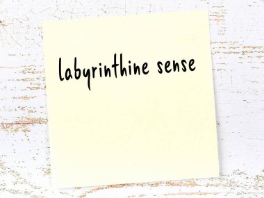 Tahta duvardaki sarı yapışkan notta el yazısıyla yazılmış labirent hissi var.