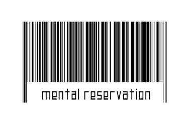 Dijitalleştirme kavramı. Altında yazılı zihinsel rezervasyonu olan siyah yatay çizgilerin barkodu.