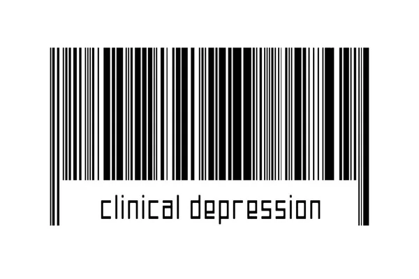 数字化概念 暗黑横线条形码 下刻有临床抑郁症字样 — 图库照片