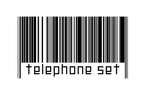 Kod Kreskowy Białym Tle Napisem Telefon Ustawiony Poniżej Pojęcie Handlu — Zdjęcie stockowe