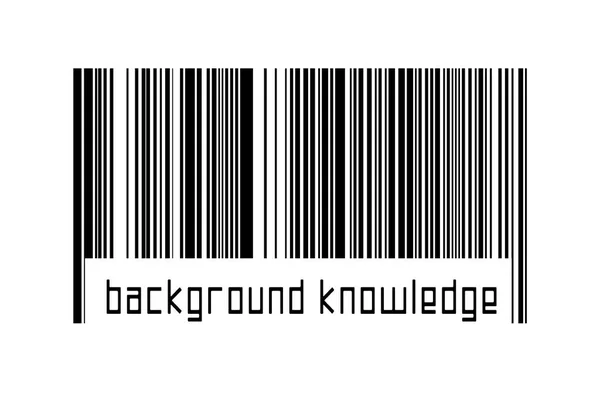 Barcode Witte Achtergrond Met Inscriptie Achtergrond Kennis Hieronder Begrip Handel — Stockfoto