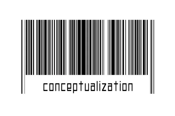 Штрих Код Білому Тлі Концептуалізацією Напису Нижче Концепція Торгівлі Глобалізації — стокове фото