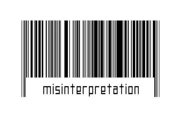 Barcode Witte Achtergrond Met Inscriptie Verkeerde Interpretatie Hieronder Begrip Handel — Stockfoto