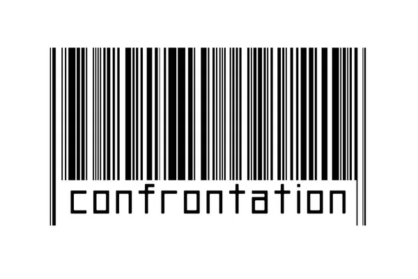 Ψηφιοποίηση Έννοια Barcode Μαύρο Οριζόντιες Γραμμές Επιγραφή Αντιπαράθεση Παρακάτω — Φωτογραφία Αρχείου